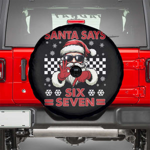 67 Christmas Spare Tire Cover Funny Santa Says Six Seven Meme Gen Alpha Slang TS11 Black Print Your Wear