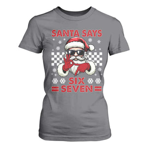 67 Christmas T Shirt For Women Funny Santa Says Six Seven Meme Gen Alpha Slang TS11 Charcoal Print Your Wear