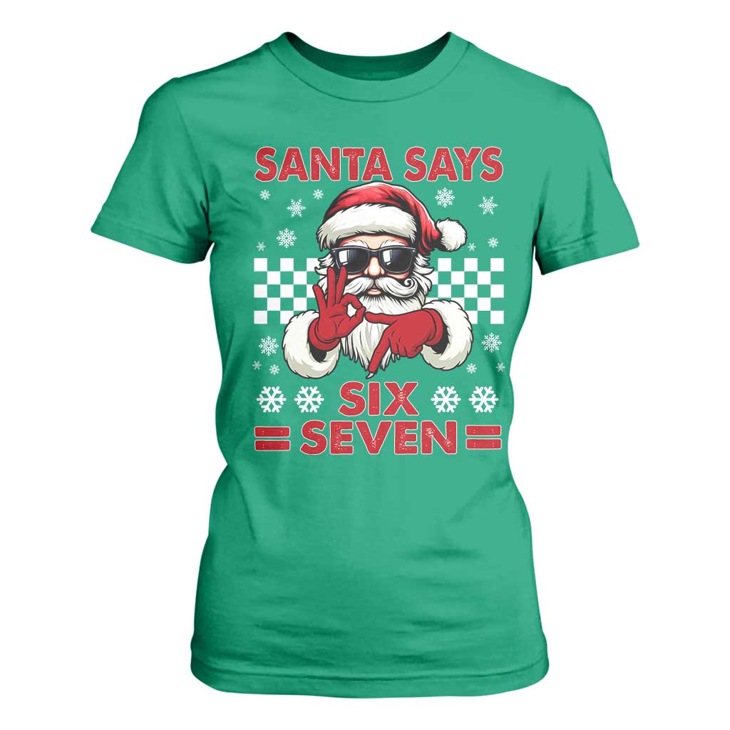 67 Christmas T Shirt For Women Funny Santa Says Six Seven Meme Gen Alpha Slang TS11 Irish Green Print Your Wear