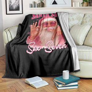 Funny Pink Santa Says Six Seven Throw Blanket 67 Christmas Meme Gen Alpha TS11 Print Your Wear