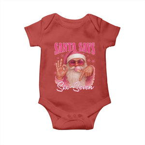 Funny Pink Santa Says Six Seven Baby Onesie 67 Christmas Meme Gen Alpha TS11 Red Print Your Wear