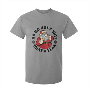 Ho Ho Holy Shit What A Year T Shirt For Kid Funny Christmas Santa TS11 Sport Gray Print Your Wear