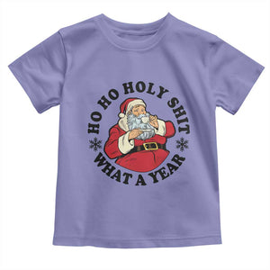 Ho Ho Holy Shit What A Year Toddler T Shirt Funny Christmas Santa TS11 Violet Print Your Wear
