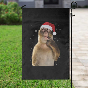 Christmas Thinking Monkey Meme Humor Brainrot Garden Flag TS11 Print Your Wear