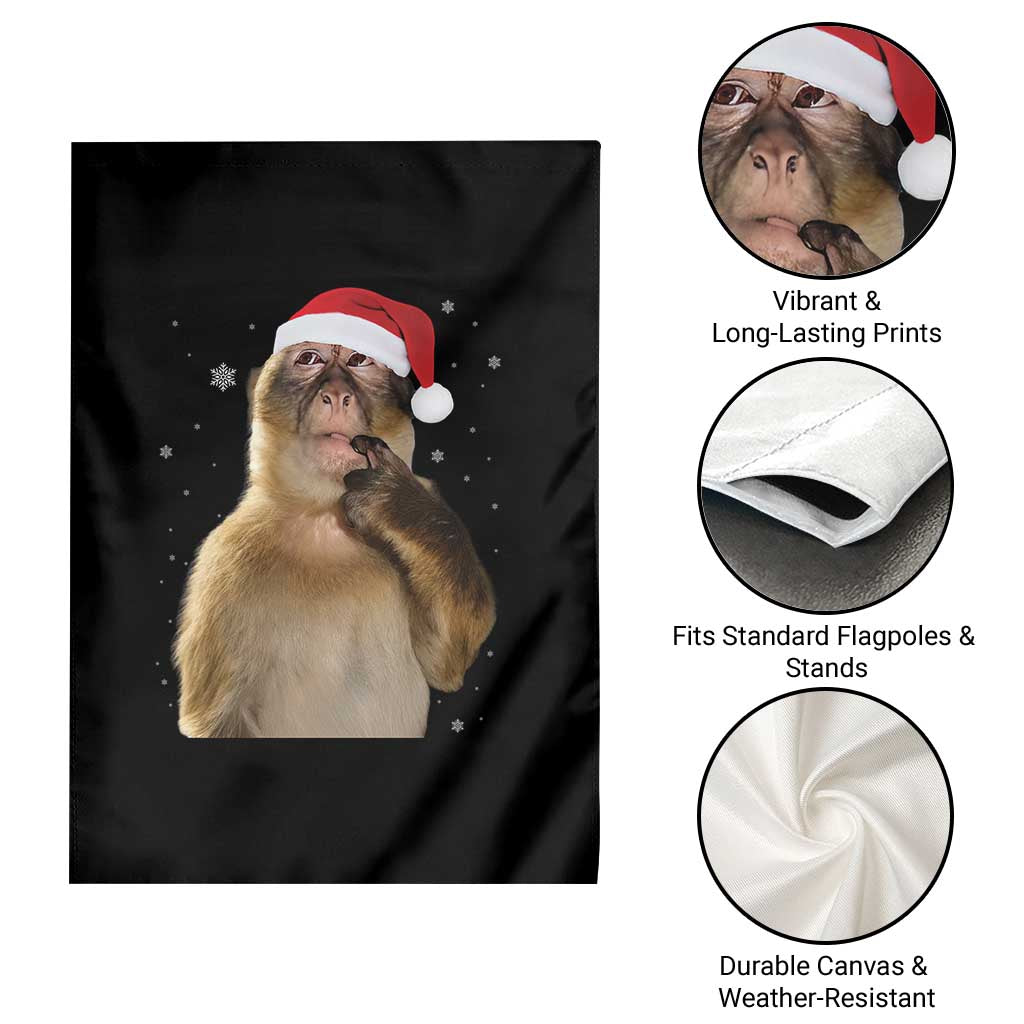 Christmas Thinking Monkey Meme Humor Brainrot Garden Flag TS11 Print Your Wear