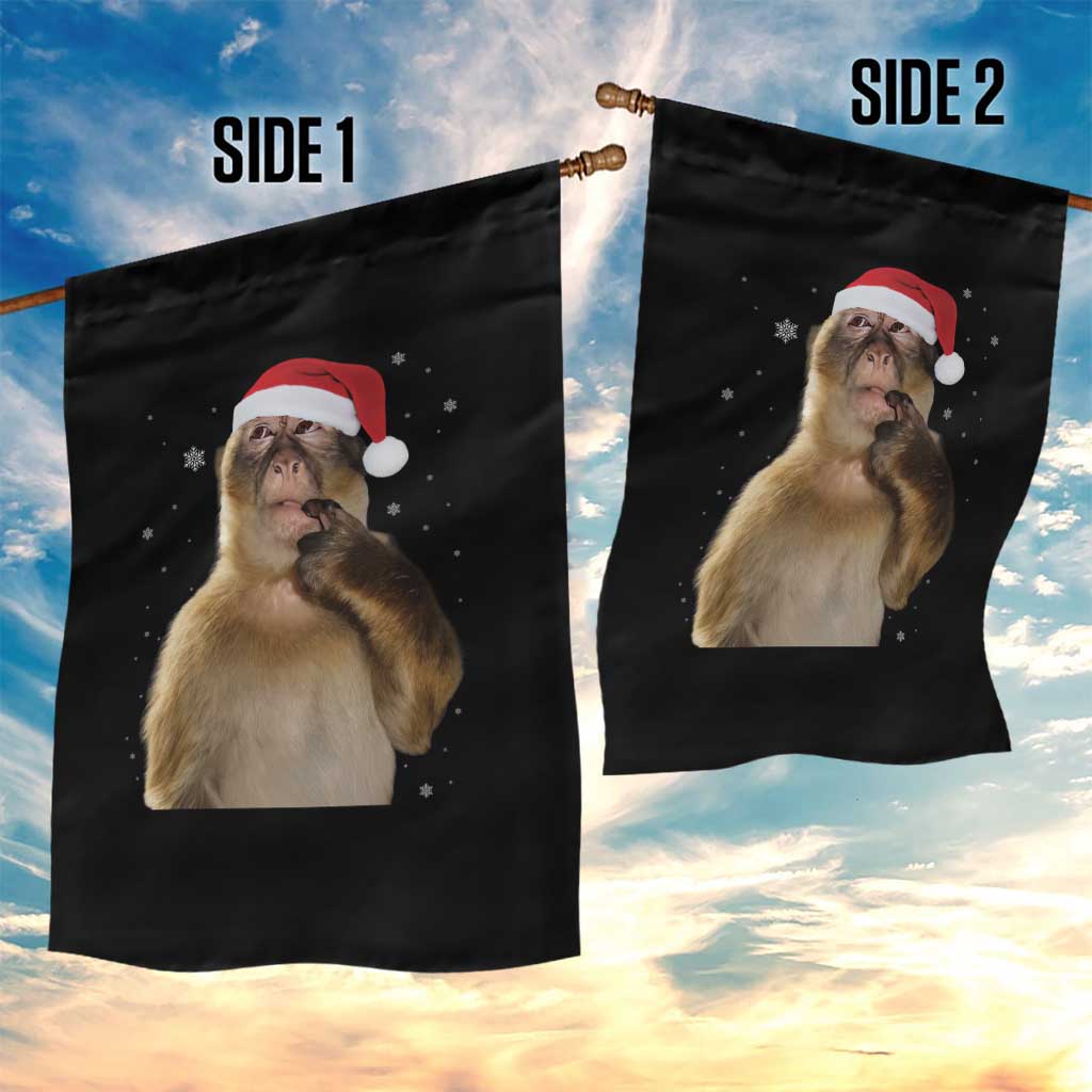 Christmas Thinking Monkey Meme Humor Brainrot Garden Flag TS11 Print Your Wear