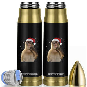 Christmas Thinking Monkey Meme Humor Brainrot Bullet Tumbler TS11 Black Print Your Wear