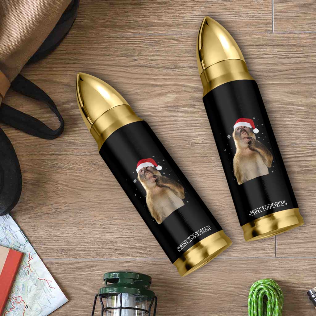 Christmas Thinking Monkey Meme Humor Brainrot Bullet Tumbler TS11 Print Your Wear