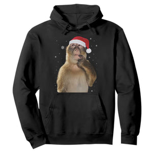 Christmas Thinking Monkey Meme Humor Brainrot Hoodie TS11 Black Print Your Wear