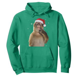 Christmas Thinking Monkey Meme Humor Brainrot Hoodie TS11 Irish Green Print Your Wear