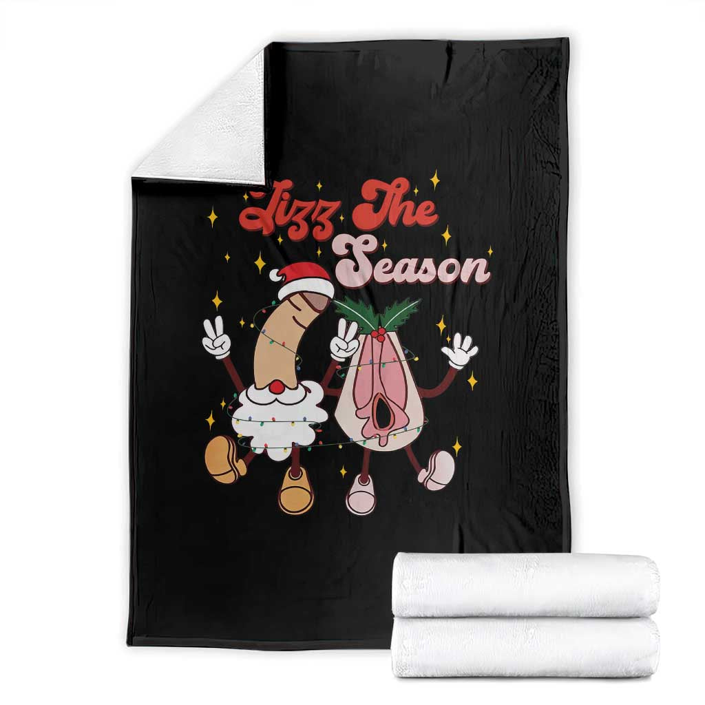 Dirty Christmas Jizz The Season Throw Blanket Funny Xmas Inappropriate Adult Humor TS11 Black Print Your Wear