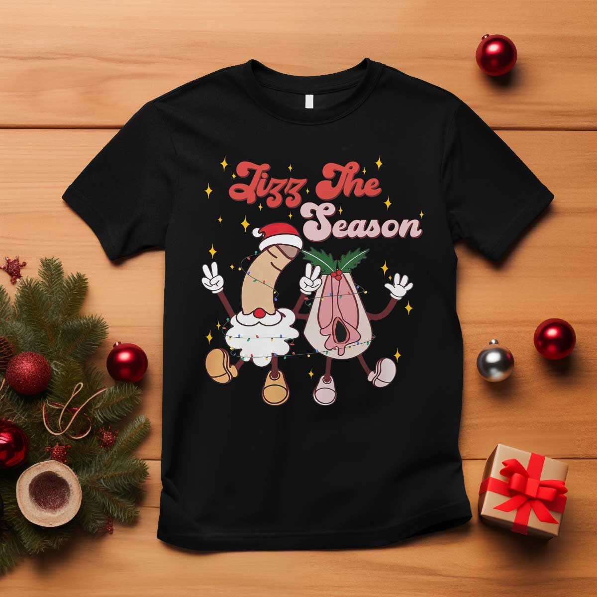 Dirty Christmas Jizz The Season T Shirt Funny Xmas Inappropriate Adult Humor TS11 Black Print Your Wear