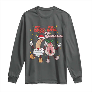 Dirty Christmas Jizz The Season Long Sleeve Shirt Funny Xmas Inappropriate Adult Humor TS11 Dark Heather Print Your Wear
