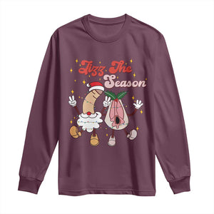 Dirty Christmas Jizz The Season Long Sleeve Shirt Funny Xmas Inappropriate Adult Humor TS11 Maroon Print Your Wear