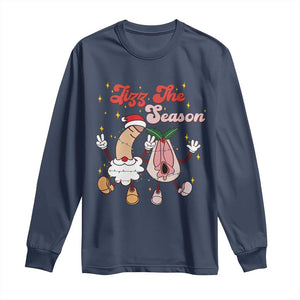 Dirty Christmas Jizz The Season Long Sleeve Shirt Funny Xmas Inappropriate Adult Humor TS11 Navy Print Your Wear