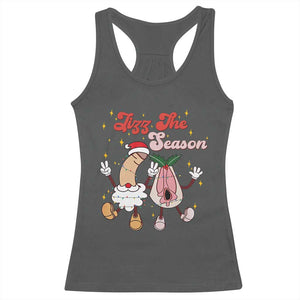 Dirty Christmas Jizz The Season Racerback Tank Top Funny Xmas Inappropriate Adult Humor TS11 Dark Heather Print Your Wear