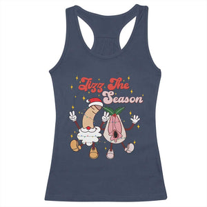 Dirty Christmas Jizz The Season Racerback Tank Top Funny Xmas Inappropriate Adult Humor TS11 Navy Print Your Wear