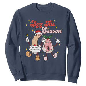 Dirty Christmas Jizz The Season Sweatshirt Funny Xmas Inappropriate Adult Humor TS11 Navy Print Your Wear