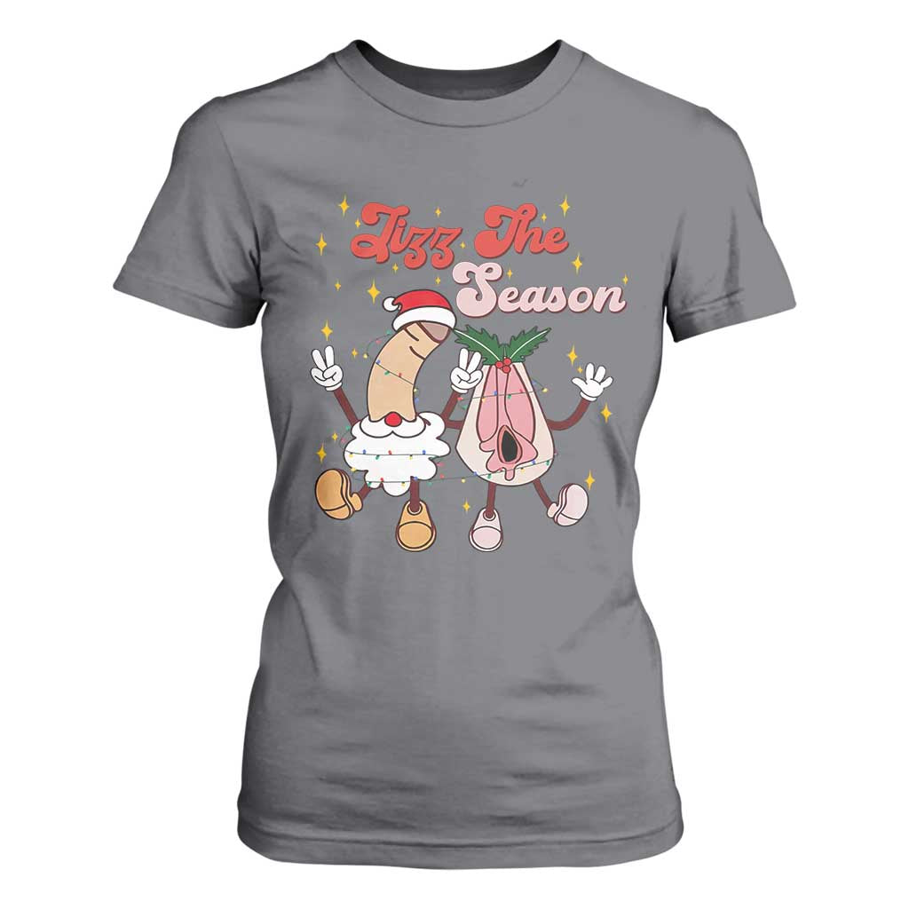 Dirty Christmas Jizz The Season T Shirt For Women Funny Xmas Inappropriate Adult Humor TS11 Charcoal Print Your Wear