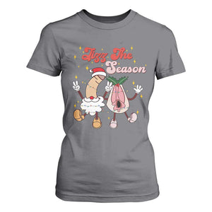 Dirty Christmas Jizz The Season T Shirt For Women Funny Xmas Inappropriate Adult Humor TS11 Charcoal Print Your Wear