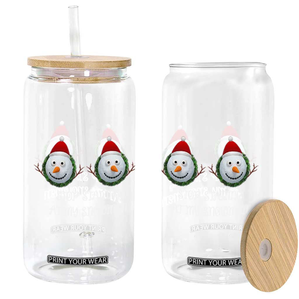 Funny Christmas Adult Humor Glass Can Stop Staring At My Snowmen Boobs Xmas Embarrassing TS11 Print Your Wear