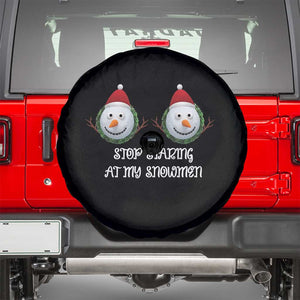 Funny Christmas Adult Humor Spare Tire Cover Stop Staring At My Snowmen Boobs Xmas Embarrassing TS11 Black Print Your Wear
