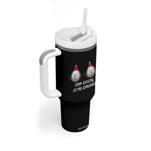 Funny Christmas Adult Humor Tumbler With Handle Stop Staring At My Snowmen Boobs Xmas Embarrassing TS11 Print Your Wear