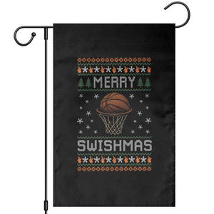 Funny Christmas Basketball Garden Flag Merry Swishmas Ugly Xmas Swish Technique TS11 Black Print Your Wear