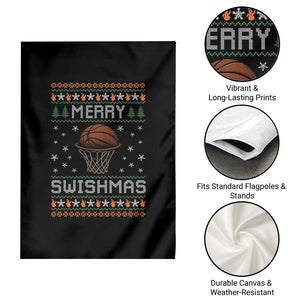 Funny Christmas Basketball Garden Flag Merry Swishmas Ugly Xmas Swish Technique TS11 Print Your Wear