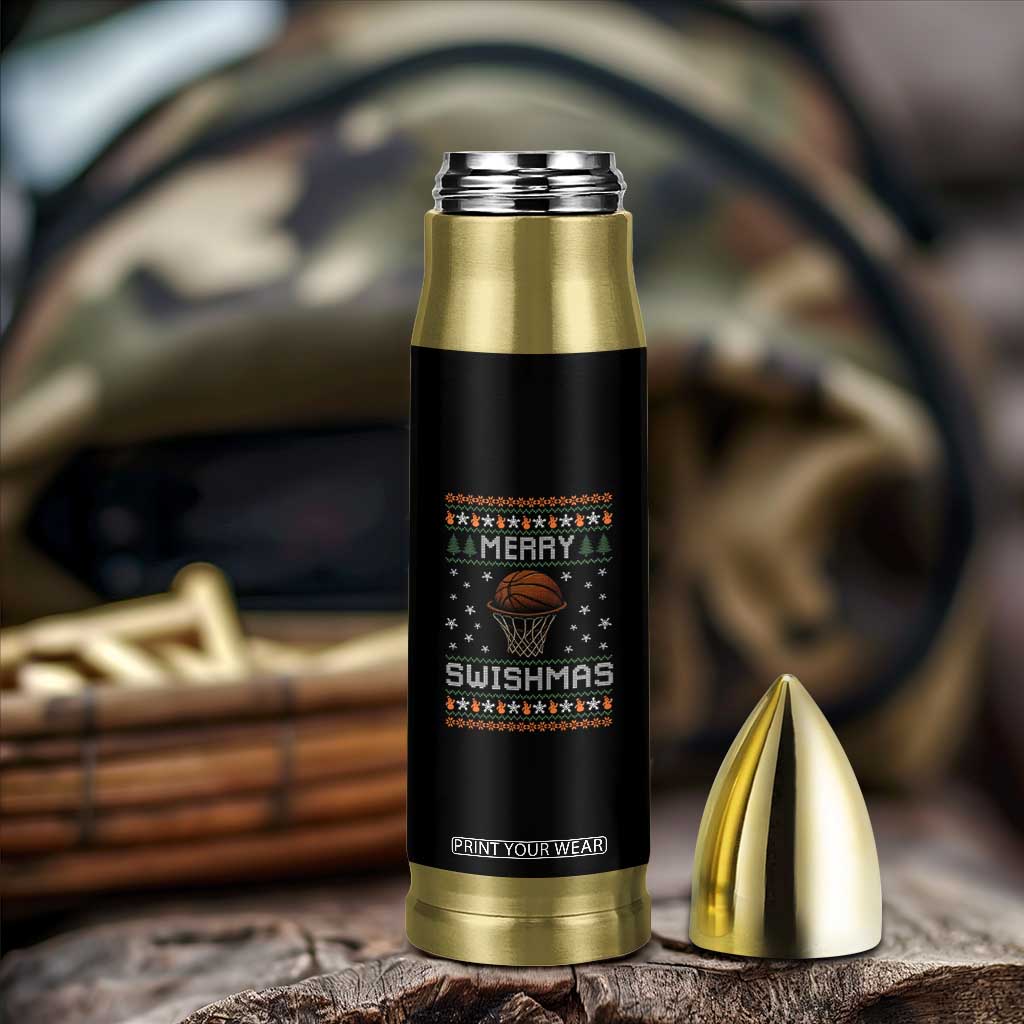 Funny Christmas Basketball Bullet Tumbler Merry Swishmas Ugly Xmas Swish Technique TS11 Print Your Wear