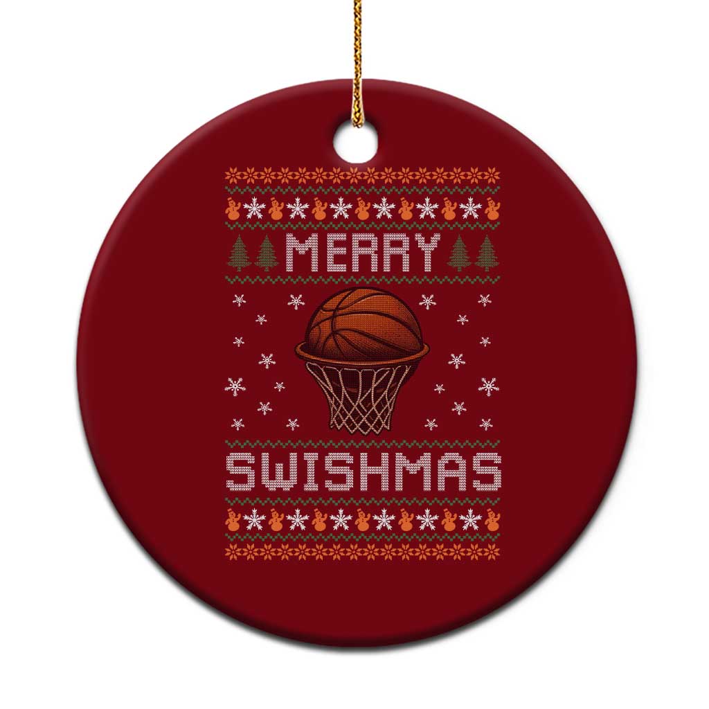 Funny Christmas Basketball Ceramic Ornament Merry Swishmas Ugly Xmas Swish Technique TS11 1pc Red Print Your Wear