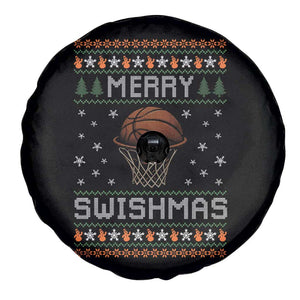 Funny Christmas Basketball Spare Tire Cover Merry Swishmas Ugly Xmas Swish Technique TS11 Print Your Wear