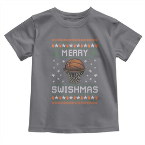 Funny Christmas Basketball Toddler T Shirt Merry Swishmas Ugly Xmas Swish Technique TS11 Charcoal Print Your Wear