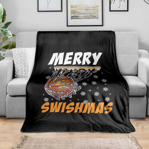 Funny Christmas Basketball Throw Blanket Merry Swishmas Xmas Swish Technique TS11 Print Your Wear