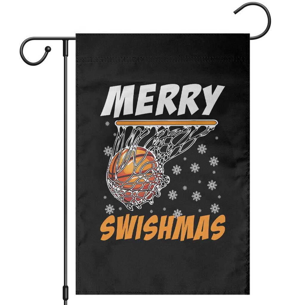 Funny Christmas Basketball Garden Flag Merry Swishmas Xmas Swish Technique TS11 Black Print Your Wear