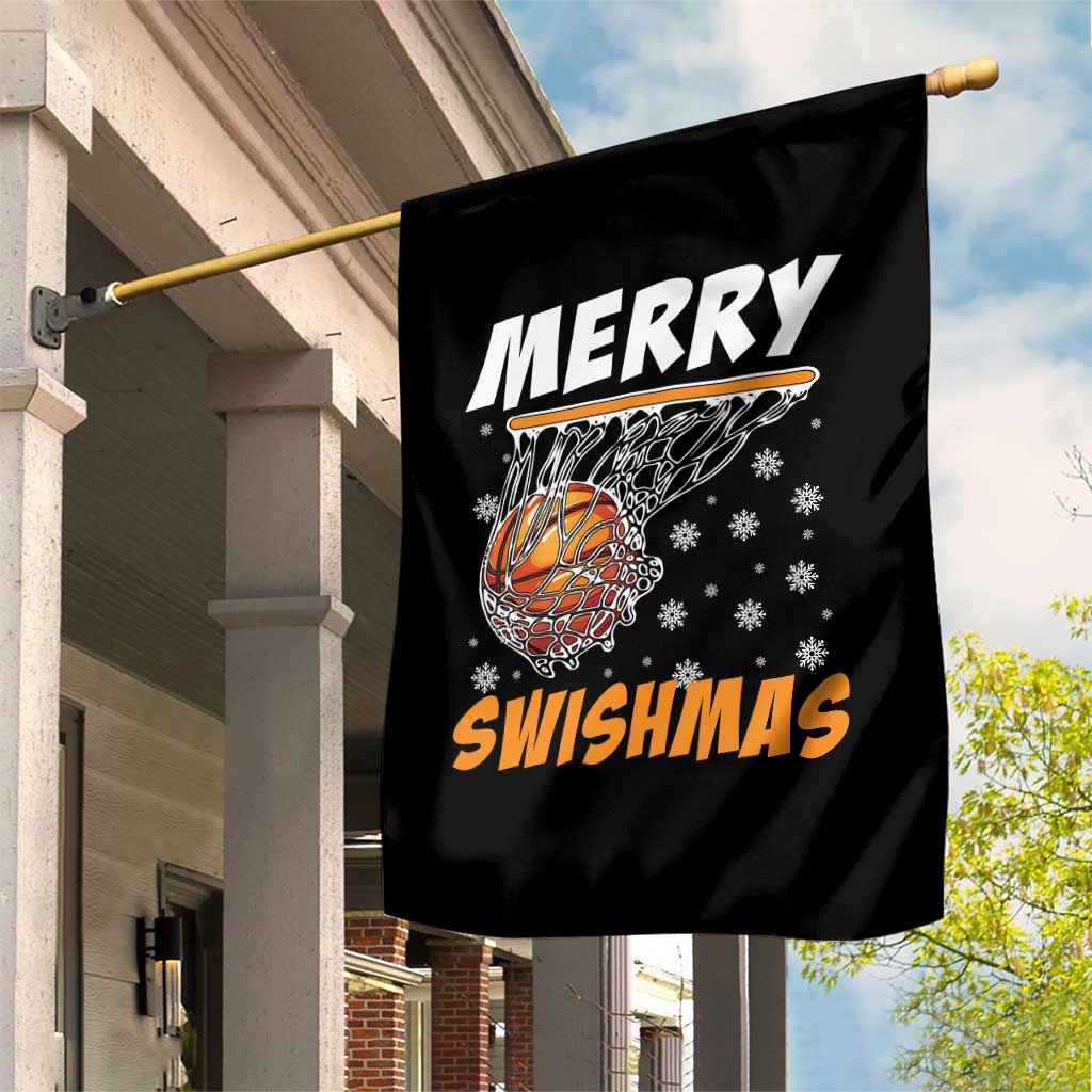 Funny Christmas Basketball Garden Flag Merry Swishmas Xmas Swish Technique TS11 Print Your Wear