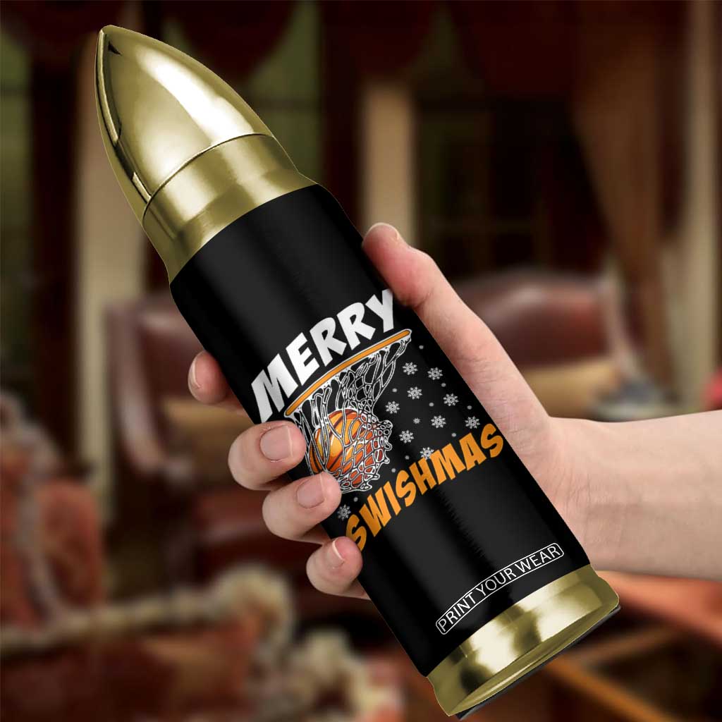 Funny Christmas Basketball Bullet Tumbler Merry Swishmas Xmas Swish Technique TS11 Print Your Wear