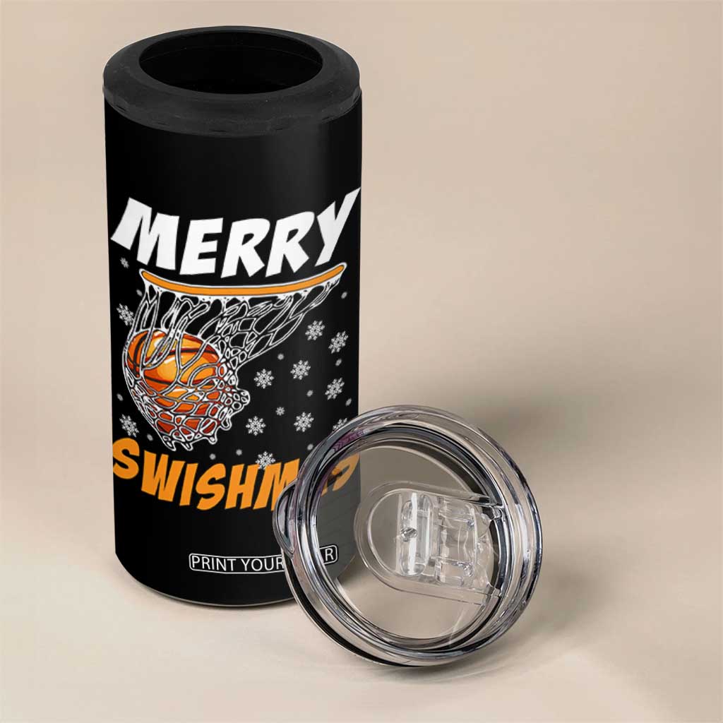 Funny Christmas Basketball 4 in 1 Can Cooler Tumbler Merry Swishmas Xmas Swish Technique TS11 Print Your Wear