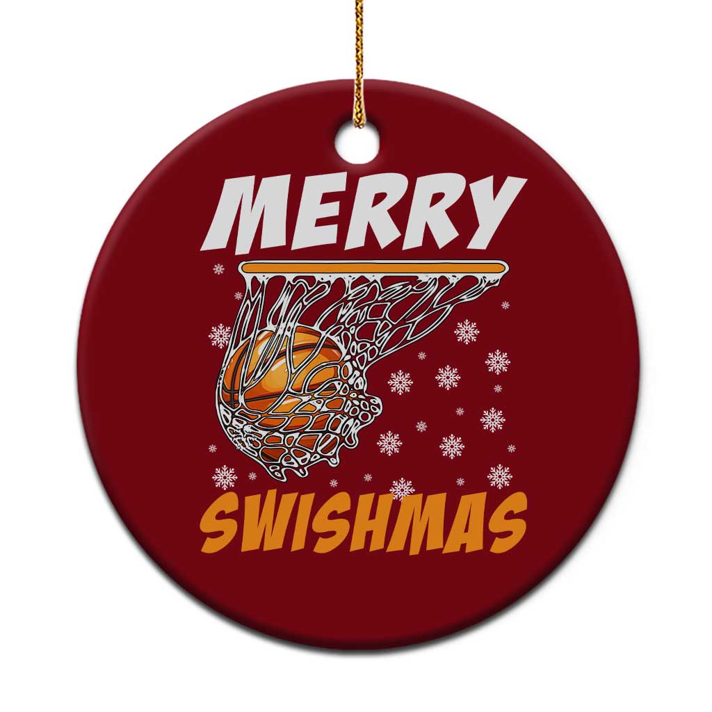 Funny Christmas Basketball Ceramic Ornament Merry Swishmas Xmas Swish Technique TS11 1pc Red Print Your Wear