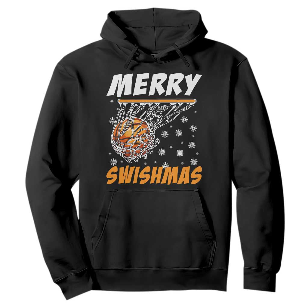 Funny Christmas Basketball Hoodie Merry Swishmas Xmas Swish Technique TS11 Black Print Your Wear
