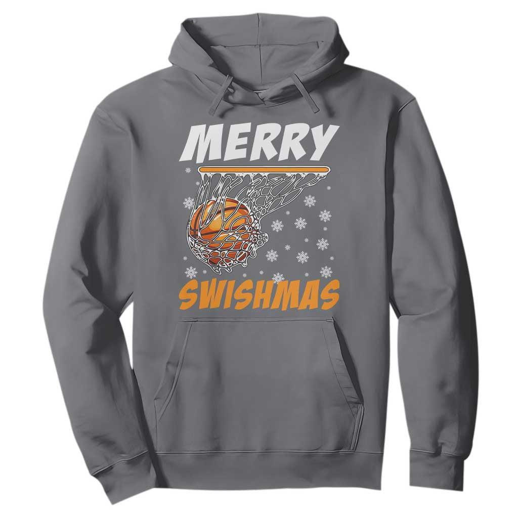 Funny Christmas Basketball Hoodie Merry Swishmas Xmas Swish Technique TS11 Charcoal Print Your Wear