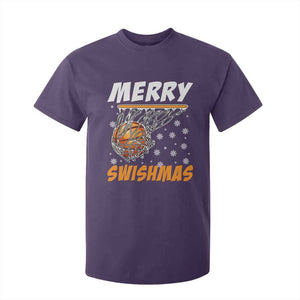 Funny Christmas Basketball T Shirt For Kid Merry Swishmas Xmas Swish Technique TS11 Purple Print Your Wear