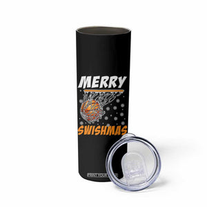 Funny Christmas Basketball Skinny Tumbler Merry Swishmas Xmas Swish Technique TS11 Print Your Wear