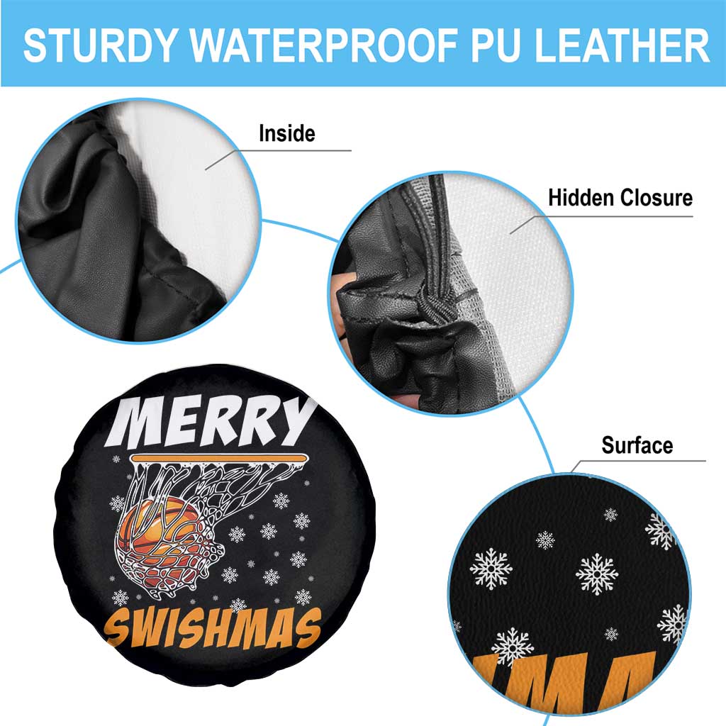 Funny Christmas Basketball Spare Tire Cover Merry Swishmas Xmas Swish Technique TS11 Print Your Wear