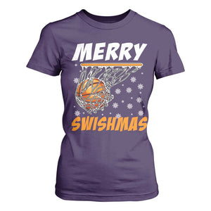Funny Christmas Basketball T Shirt For Women Merry Swishmas Xmas Swish Technique TS11 Purple Print Your Wear