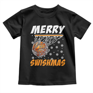 Funny Christmas Basketball Toddler T Shirt Merry Swishmas Xmas Swish Technique TS11 Black Print Your Wear