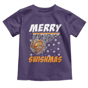 Funny Christmas Basketball Toddler T Shirt Merry Swishmas Xmas Swish Technique TS11 Purple Print Your Wear