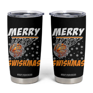 Funny Christmas Basketball Tumbler Cup Merry Swishmas Xmas Swish Technique TS11 Black Print Your Wear