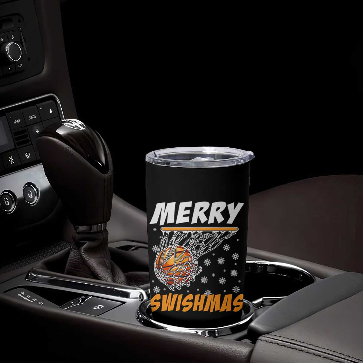 Funny Christmas Basketball Tumbler Cup Merry Swishmas Xmas Swish Technique TS11 Print Your Wear
