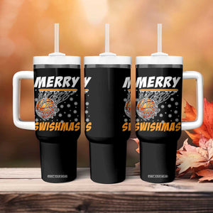 Funny Christmas Basketball Tumbler With Handle Merry Swishmas Xmas Swish Technique TS11 Print Your Wear